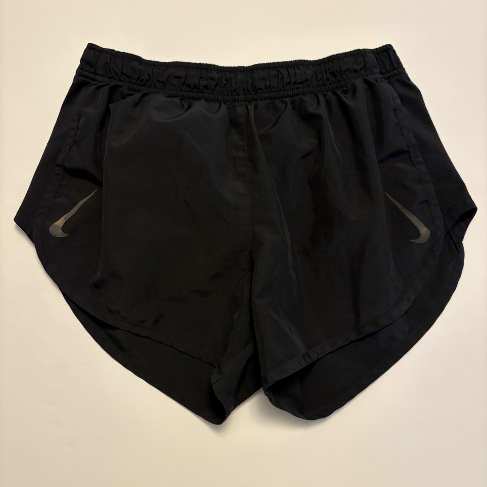 Nike Dri-FIT Running Shorts Womens Medium Black Mesh Panel Athletic Workout 0431